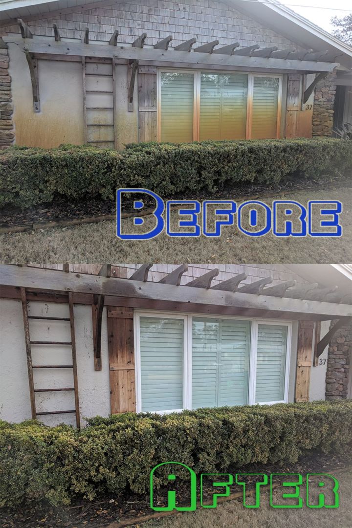 Before and after comparison of rust staining removed by License to Wash